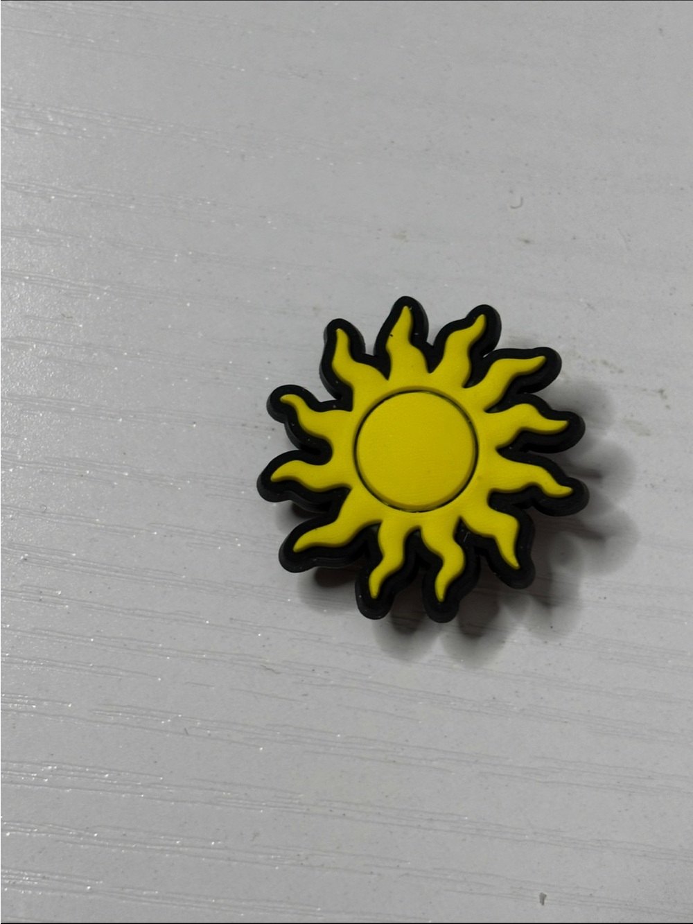 Yellow Sun-Shaped Shoe Charm